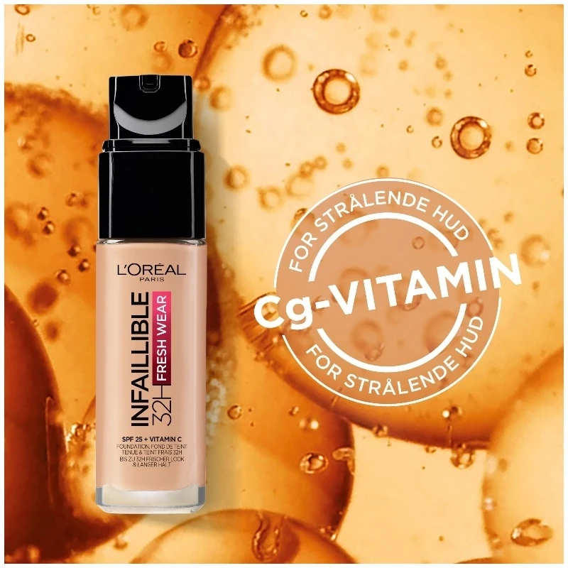 L’Oréal Paris L'Oréal Paris Cosmetics Infaillible Fresh Wear 32H Liquid Foundation 30 Ml - 15 Porcelain 10 L’Oréal Paris L'Oréal Paris Cosmetics Infaillible Fresh Wear 32H Liquid Foundation 30 Ml - 15 Porcelain - Billede 8